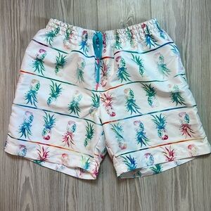 CHUBBIES Mens The Thigh-napples Swim Trunks 5.5" white Pineapple Size medium